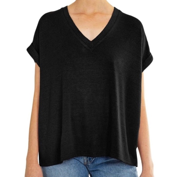 Mod Ref - Women's Short Sleeve Sweater V-Neck Black - XL - Picture 9 of 13